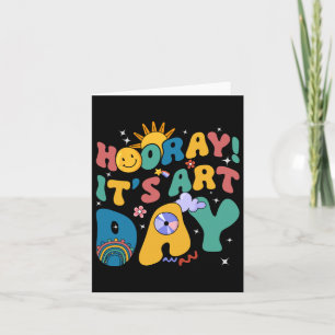 Hoera Het is Kunstdag Kunst Leraar Rainbow Leuke S Kaart