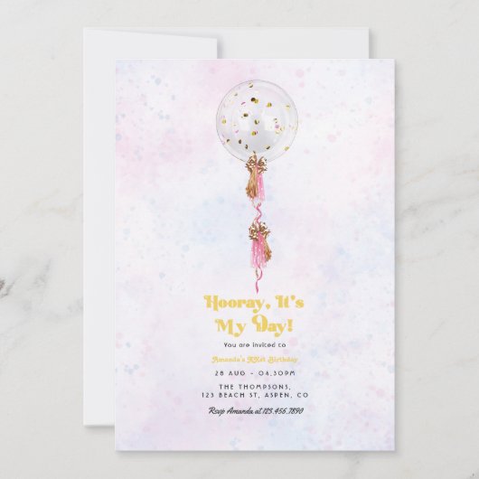 Hoera, het is mijn dag! Minimaal verjaardagsfeestj Kaart (Voorkant)