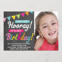 Hoera Het is mijn verjaardag (Fotouitnodiging) Kaart