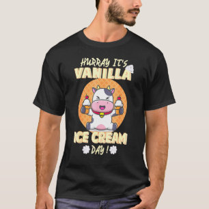 Hoera het is Vanille Ijsdag Koe met Zachte Ijs T-shirt