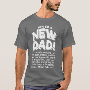 Hoera Ik ben een nieuwe papa Funny Fathers Day gra T-shirt