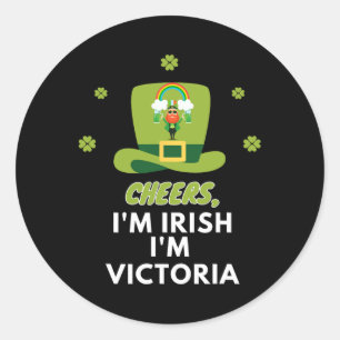 Hoera ik ben Iers ik ben Victoria Ronde Sticker
