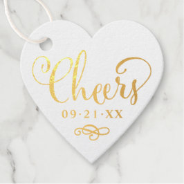 Hoera in Modern Script Trouwdatum Bedankjes Labels