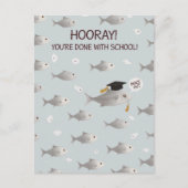 Hoera, je bent klaar met school Funny Fish Afstude Briefkaart (Voorkant)