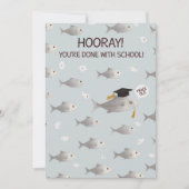 Hoera, je bent klaar met school Funny Fish Afstude Feestdagenkaart (Voorkant)