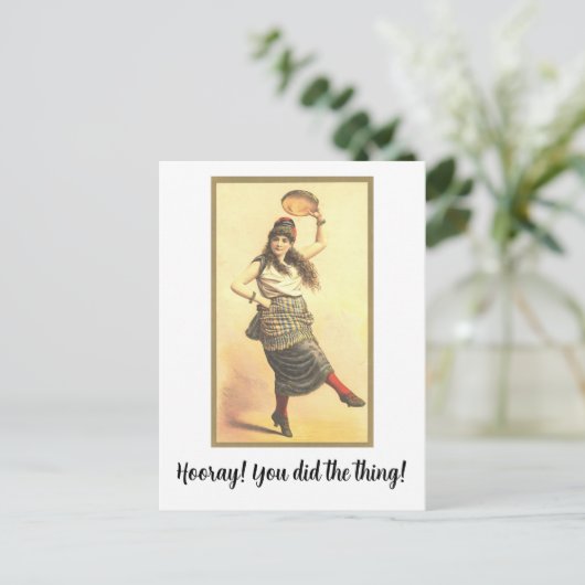 "Hoera! Je hebt het ding gedaan!" Felicitatie Briefkaart (Staand voorkant)