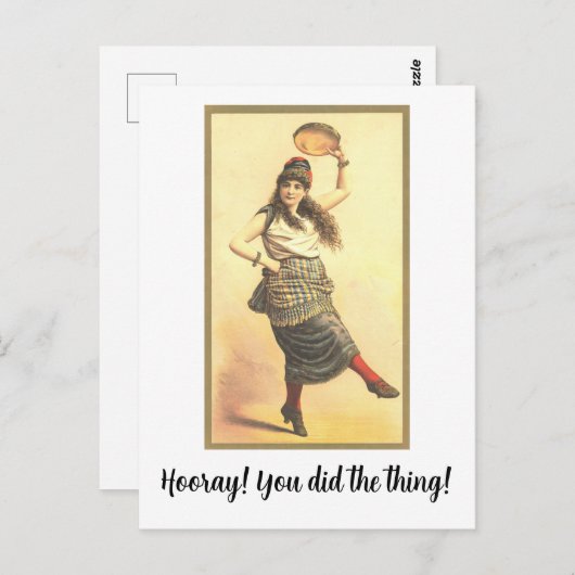 "Hoera! Je hebt het ding gedaan!" Felicitatie Briefkaart (Voorkant / Achterkant)