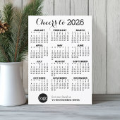 Hoera - Kalender en Logo - Zwart Wit Zakelijk Feestdagenkaart