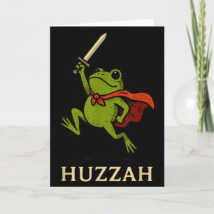 Hoera Kikker Ridder Grappig Zwaard Meme Citaat Kaart