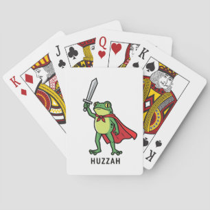 Hoera Kikker Ridder Grappig Zwaard Meme Citaat Pokerkaarten