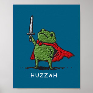 Hoera Kikker Ridder Grappig Zwaard Meme Citaat Poster