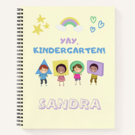 Hoera Kleuterschool! Schattige kinderen geslachtsn Notitieboek