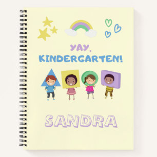 Hoera Kleuterschool! Schattige kinderen geslachtsn Notitieboek
