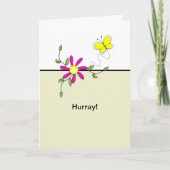 Hoera-laatste ronde van Chemo-Butterfly Flower Kaart (Voorkant)