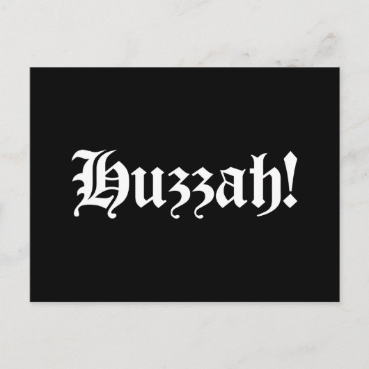 Hoera! {Middeleeuwse typografie} Briefkaart (Voorkant)