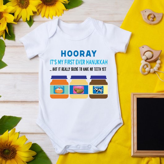 Hoera! Mijn 1e Hanukkah - grappig baby eten Romper