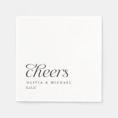 Hoera Moderne Elegante Eenvoudige Zwart & Wit Trou Servet (Voorkant)