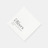 Hoera Moderne Elegante Eenvoudige Zwart & Wit Trou Servet (Hoek)