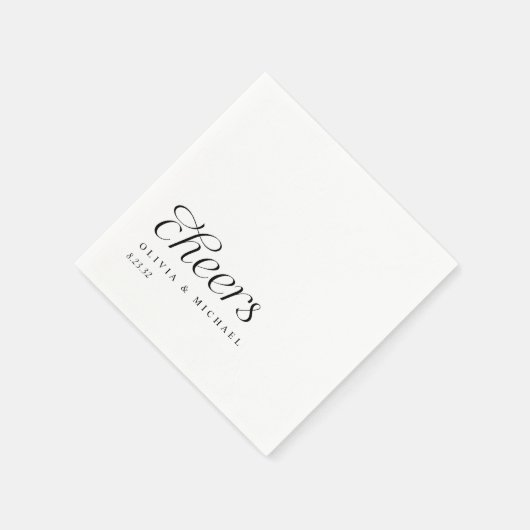 Hoera Moderne Elegante Eenvoudige Zwart & Wit Trou Servet (Hoek)