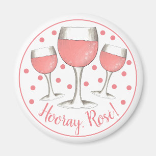Hoera, Rosé. Blush roze roze glas wijn Winery Magneet