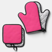 Hoera!  Roze Hittebescherming Ovenwant & Pannenlap Set (Voorkant / Achterkant)