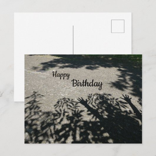 HOERA Schaduw Handen Gelukkige Verjaardag Ansichtk Briefkaart (Voorkant / Achterkant)
