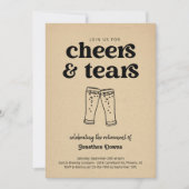 Hoera & tranen Uitnodiging van het Pensioenfeest (Voorkant)