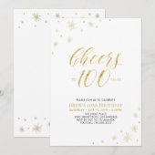 Hoera voor 100 | Goud en wit 100ste verjaardagsfee Kaart (Voorkant / Achterkant)