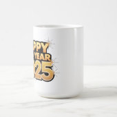 Hoera voor 2025 | Gelukkig Nieuwjaar 2025 Mokken (Center)