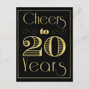Hoera voor 20 jaar briefkaart