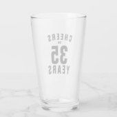 Hoera voor 35 jaar! 35e verjaardag bierglas cadeau glas (Achterkant)