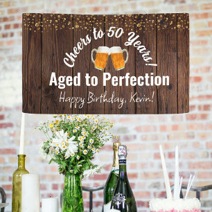 Hoera voor 50 jaar! Verjaardag tot in de perfectie Spandoek
