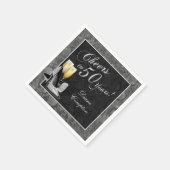 Hoera voor 50 jaar zilver en zwart servet (Hoek)