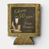 Hoera voor 50 jaar zwart goud blikjeskoeler (Voorkant)