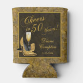 Hoera voor 50 jaar zwart goud blikjeskoeler (Achterkant)