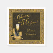 Hoera voor 50 Years Gold Black Servet (Voorkant)