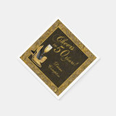 Hoera voor 50 Years Gold Black Servet (Hoek)