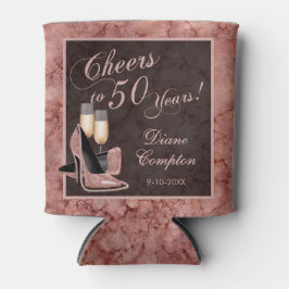 Hoera voor 50 Years Roos Gold Blikjeskoeler