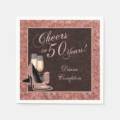 Hoera voor 50 Years Roos Gold Servet (Voorkant)