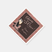 Hoera voor 50 Years Roos Gold Servet (Hoek)