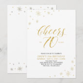 Hoera voor 70 | Goud & Wit 70ste verjaardagsfeest Kaart (Voorkant / Achterkant)