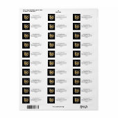 Hoera voor 80 Years Script Balloon Black Gold Etiket (Full Sheet)