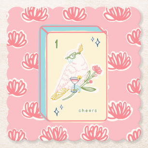 Hoera voor Bird Bam Mahjong Kartonnen Onderzetters