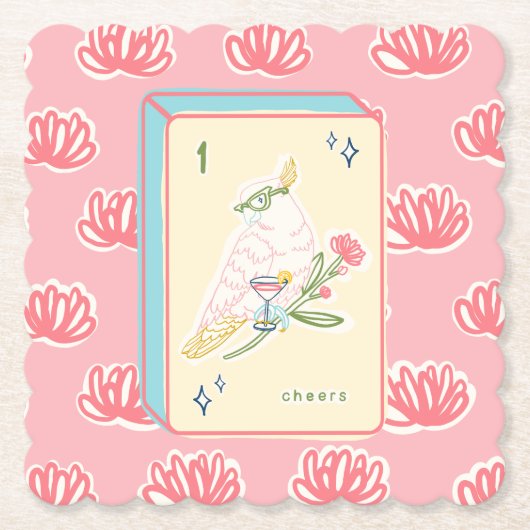 Hoera voor Bird Bam Mahjong Kartonnen Onderzetters (Voorkant)