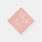 Hoera voor Blush Pink Wedding Monogram Servetten (Hoek)