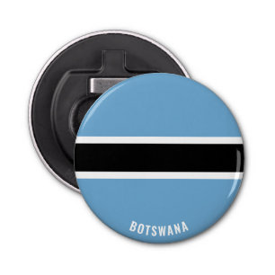 Hoera voor Botswana! Prachtig patriottisch Button Flesopener