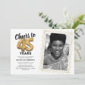 Hoera voor de 45ste verjaardag foto kaart (Staand voorkant)