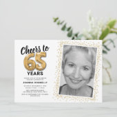 Hoera voor de 65ste verjaardag foto kaart (Staand voorkant)