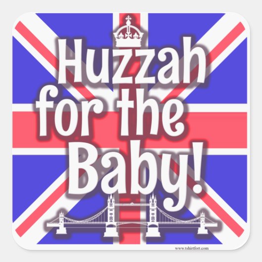 Hoera voor de baby! vierkante sticker (Voorkant)