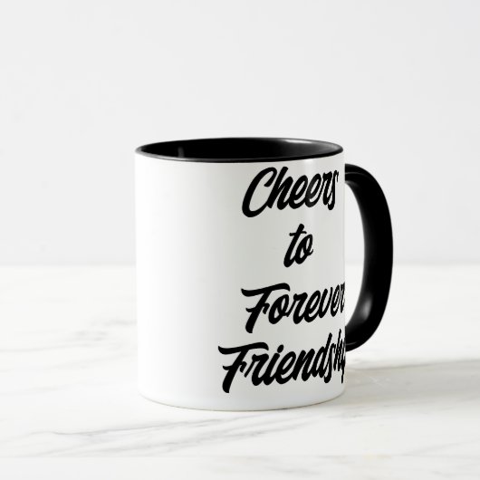 Hoera voor de eeuwige vriendschap mok (Voorkant rechts)